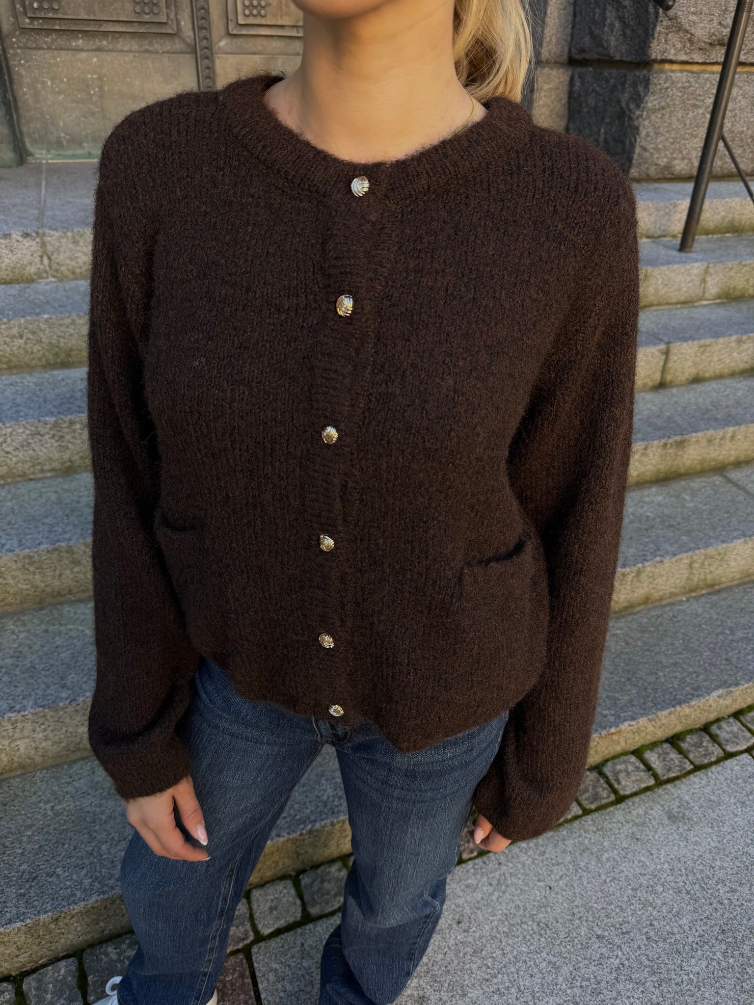 OBJSAGGIA Pullover - Seal Brown